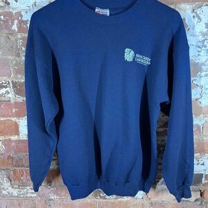 Hanes Blue Crewneck Sweater with Long Sleeves and Logo